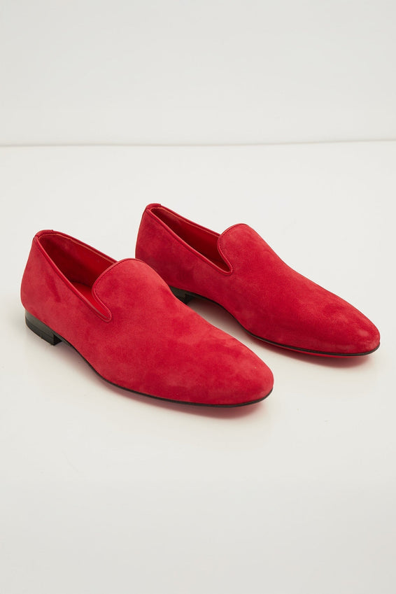 The Formal Leather Loafer - Red Suede