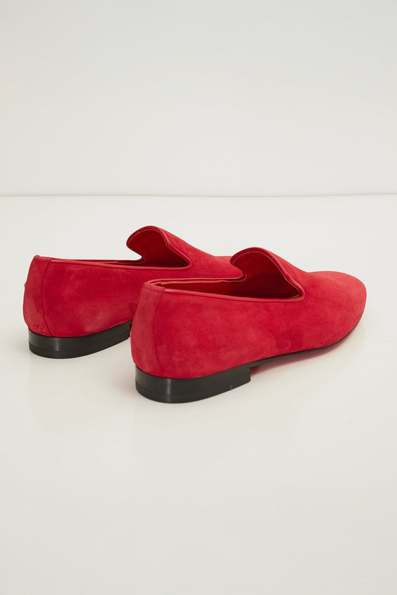 The Formal Leather Loafer - Red Suede