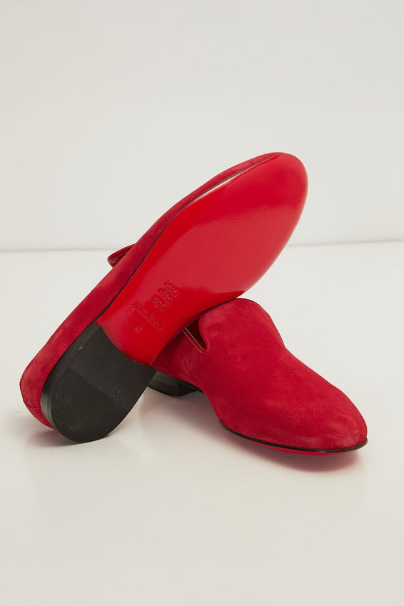 The Formal Leather Loafer - Red Suede