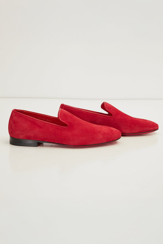 The Formal Leather Loafer - Red Suede