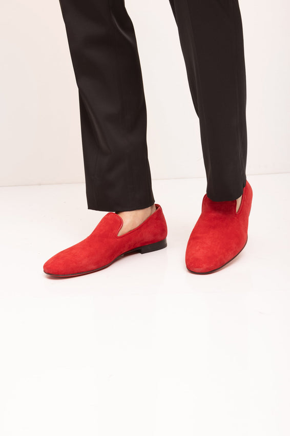 The Formal Leather Loafer - Red Suede