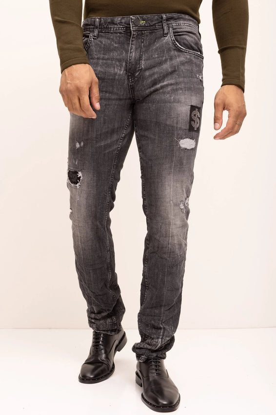 The Studded Cap Toe Oxfords Polished Leather - Black