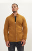 Zipper Up Cardigan - Mustard